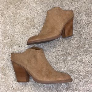 tan mule booties